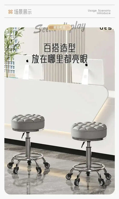 Beauty Chair Specifically Designed for Beauty Salon Adjustable Rotating Pulley Hair Salon Round Stool Tabouret A Roulette 원형의자