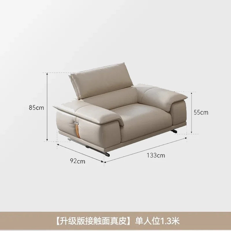Decoration Genuine Leather Italian Living Room Sofa Luxury Lounge Designer Minimalist Sofas home Modern Family Muebles Furniture