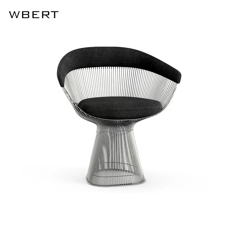 WBERT Modern Italian Luxury Designer Creative Stainless Steel Metal Leisure Dining Chair for Home Furniture
