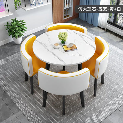 home dining table, Modern simple dining table, apartment rental room, leisure negotiation, reception table and chair combination