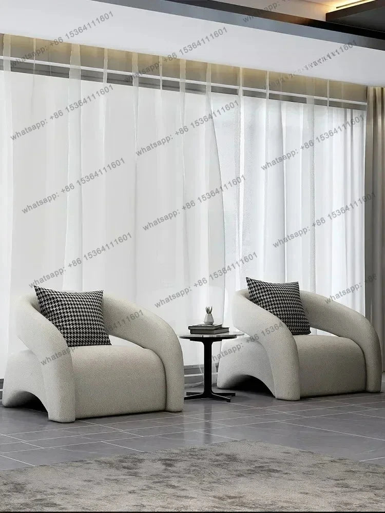 Sofa Esigner Curved Single Houndstooth Couch Nordic Living Room Balcony Leisure Creative Chair Designer