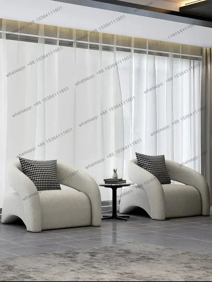 Sofa Esigner Curved Single Houndstooth Couch Nordic Living Room Balcony Leisure Creative Chair Designer