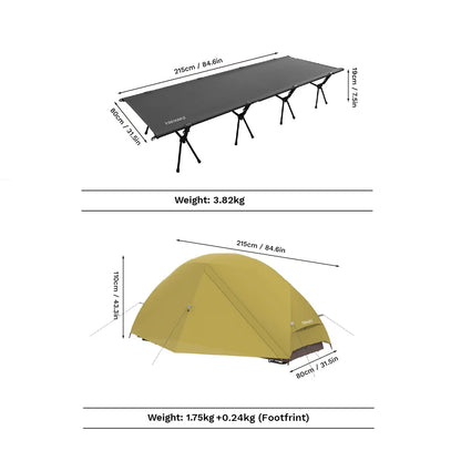 Fire-Maple Tropics Ultralight Backpacking Tent 1 Person 20D Waterproof Mountaineering Cycling Easy Setup Hiking with Camping Cot