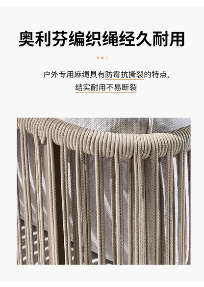 Outdoor rattan sofa, courtyard terrace, balcony, hotel terrace, homestay, garden, leisure rope sofa, coffee table combination