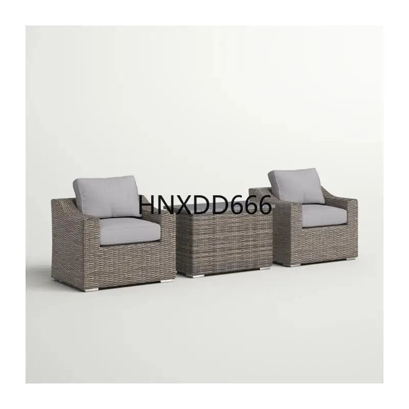 Cozy 2-Person Rattan Wicker Seating Group with Plush Cushions for Outdoor Gatherings - Fully Assembled Patio Furniture Set