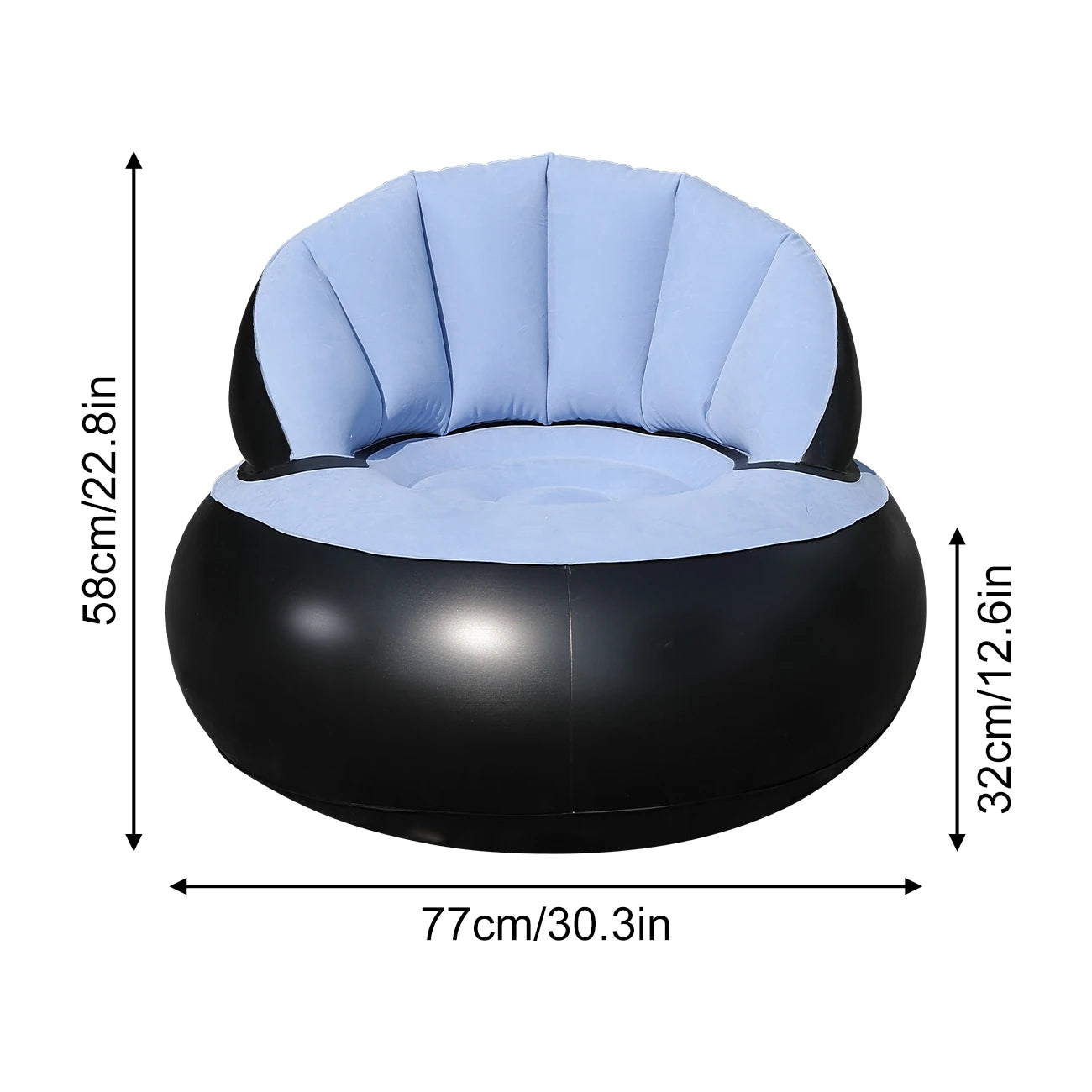 1PC Thickened PVC Inflatable Sofa Ergonomic Design for Comfortable Seating Experience, Foldable Flocking Garden Sofa