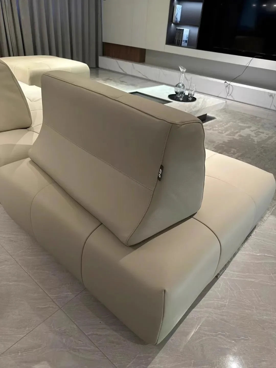 BJ Italian Minimalist Living Room Sofa Designer Tofu Block Free Lazy Module Combination Leather Art Large Sofa Bedroom Sofa