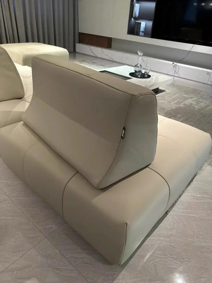 BJ Italian Minimalist Living Room Sofa Designer Tofu Block Free Lazy Module Combination Leather Art Large Sofa Bedroom Sofa