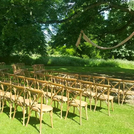 Outdoor Pine Wood Antique Color Folding Farm Dinning Table for Wedding