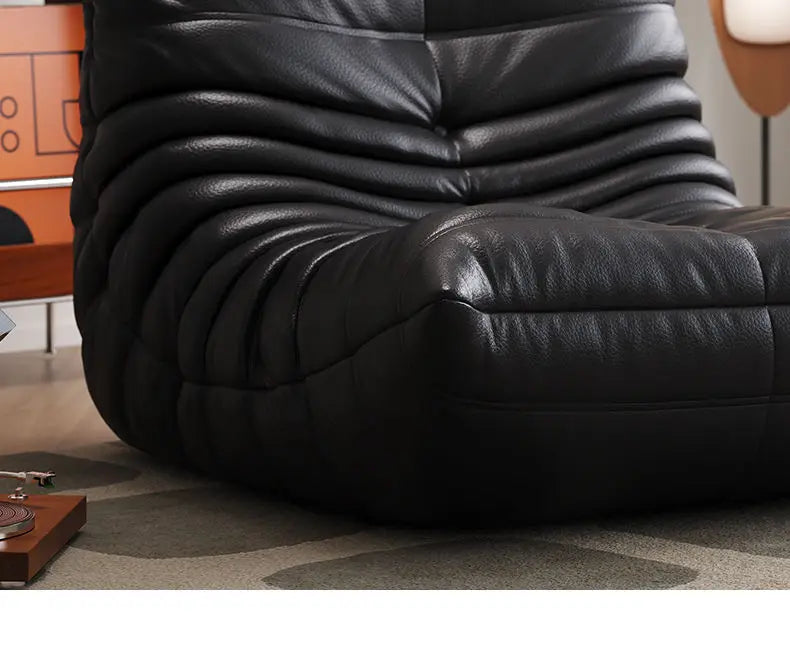 Caterpillar leather sofa togo lazy sofa can lie down and sleep modern light luxury single recliner living room sofa