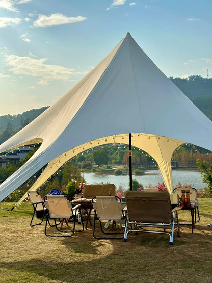 Star Canopy Tent 900D Oxford Cloth  Single Double Pole Octopus Shape Stretch Outdoor Peak Starshade for Camping And Picnics