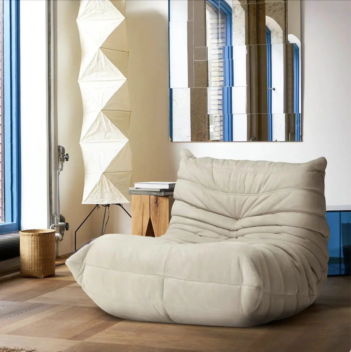 Caterpillar sofa togo modern living room balcony lounge lazy sofa available white lamb wool sofa