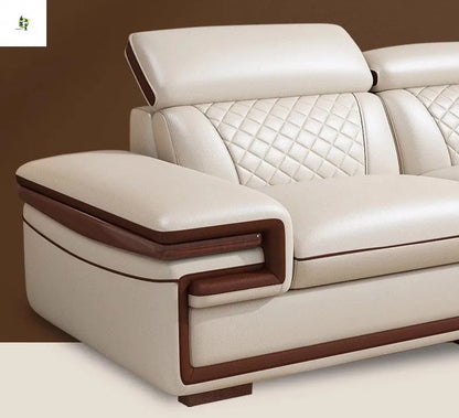 Modern simple leather sofa living room home light luxury sofa concubine combination