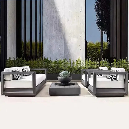 Aluminum Outdoor Sofa Furniture Set Luxury Villa Patio Leisure Sofa Chair