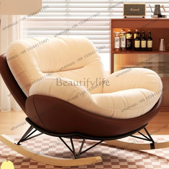 Lazy Sofa Rotating Eggshell Chair Rocking Chair Recliner Balcony Household Sleepable Leisure Single Sofa Nest Chair Schlafsofa