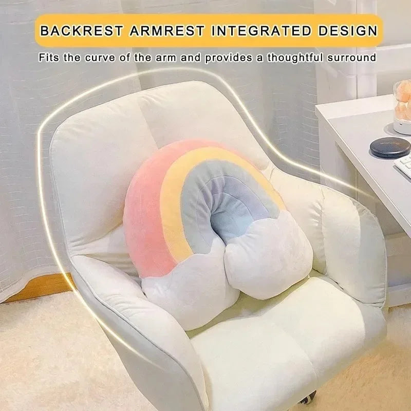 Velvet Upholstered Ergonomic Office Chair Height Adjustable Swivel Computer Armchair for Bedroom Home Use