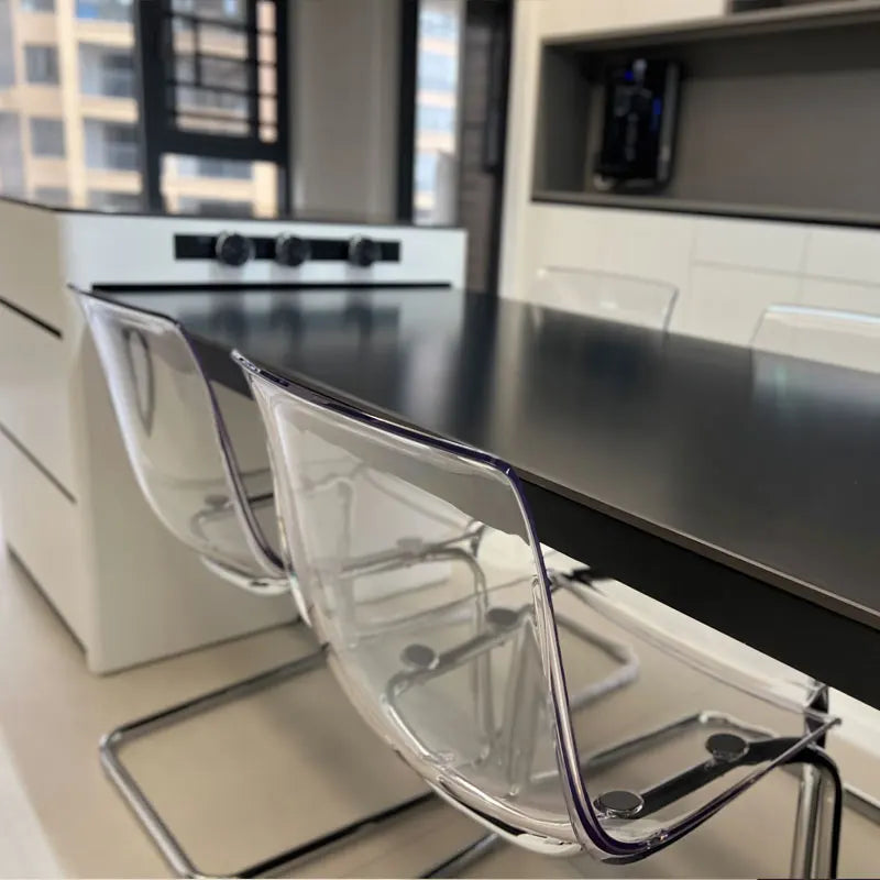 Furniture Stool Modern Transparent Chairs Designer Metal PC Plastic Dining Chair Home Creative Backrest Dining Table Stools
