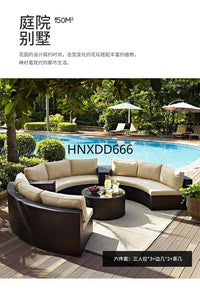 Outdoor sofa combination courtyard garden balcony leisure rattan chair