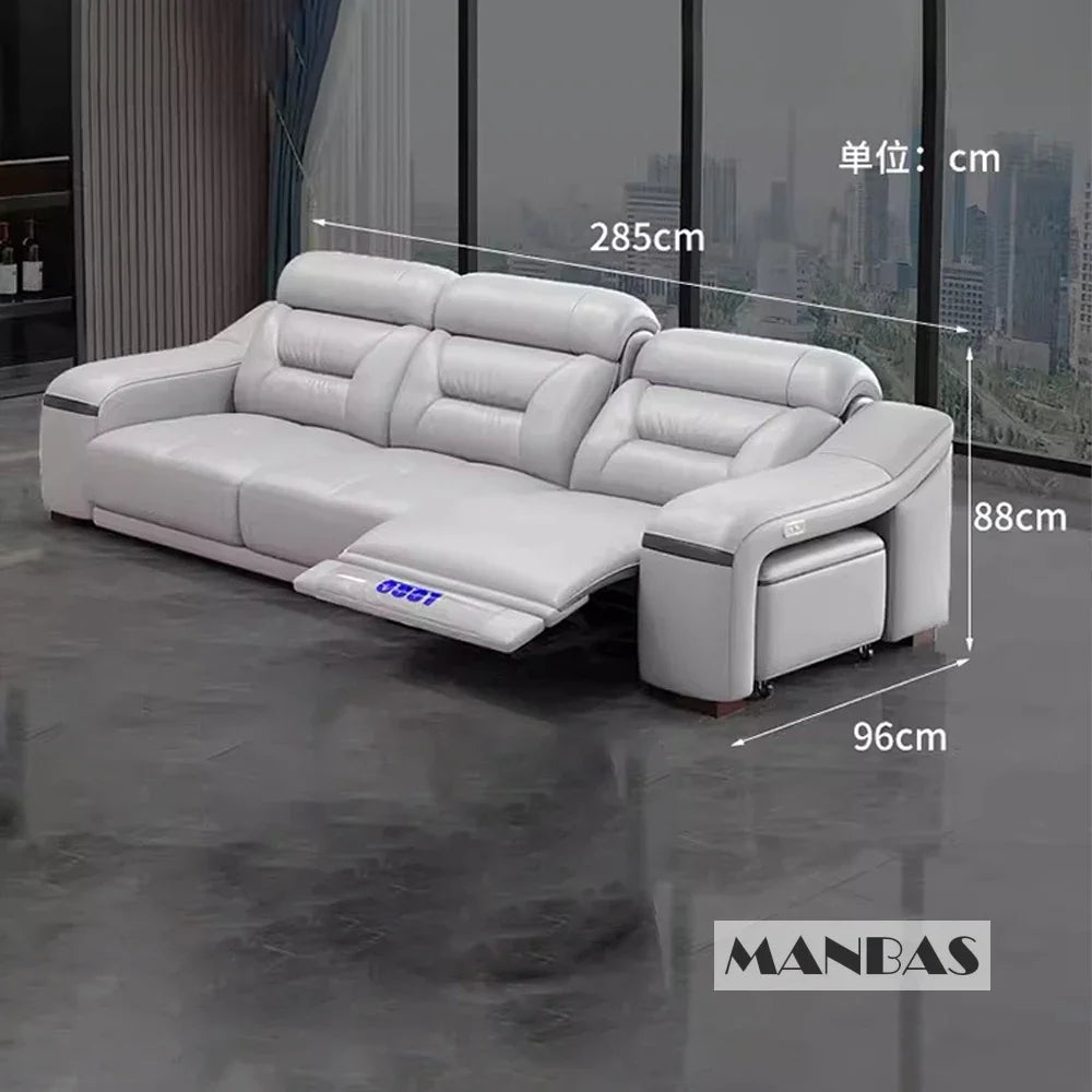 *-/2025  Italian Modern Luxury Leather Recliner Sofa Electric Reclining Sofa Living Room Furniture