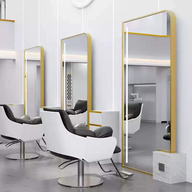 HJ Barber Shop Mirror Quick Cut Special Mirror Hair Salon Internet celebrity hair salon Full Lamp Mirror