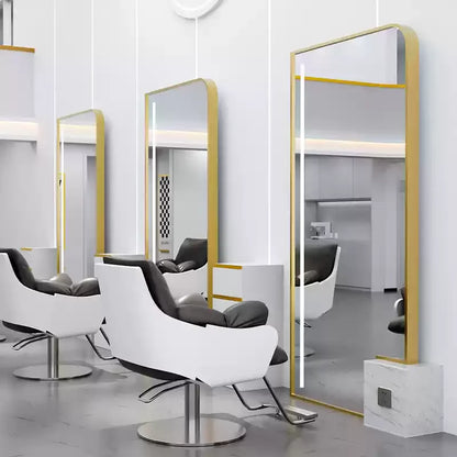 HJ Barber Shop Mirror Quick Cut Special Mirror Hair Salon Internet celebrity hair salon Full Lamp Mirror