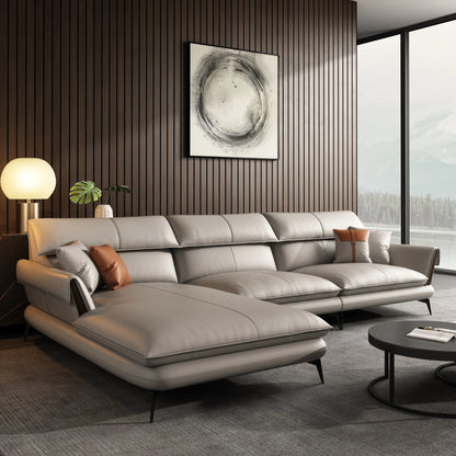 Best Seller Modern Leather Sofa Corner Simple Living Room Italian Luxury Leather Blue Sofa L Shaped Sectional Couch