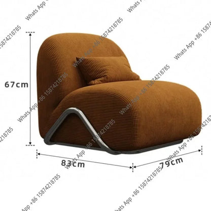 J J Modular Single Sofa Bedroom Balcony Living Room Leisure Chair Antique Designer Fabric Lazy Sofa Artistic Furniture