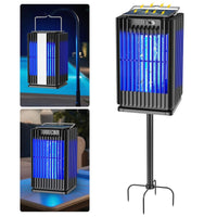 Solar Bug Zapper Outdoor Mosquito Zapper Cordless Waterproof Fly Zapper with Illuminated Light Ground Bracket