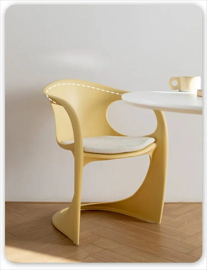 Nordic Simple Design Art Curved Chair Home Balcony Backrest Living Room Dining Room Chair Home Decor Bedroom Dressing Chair