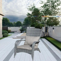 Patio Chair with Grey Cushions - Comfortable Outdoor Seating with Soft Cushions for Relaxation and Style