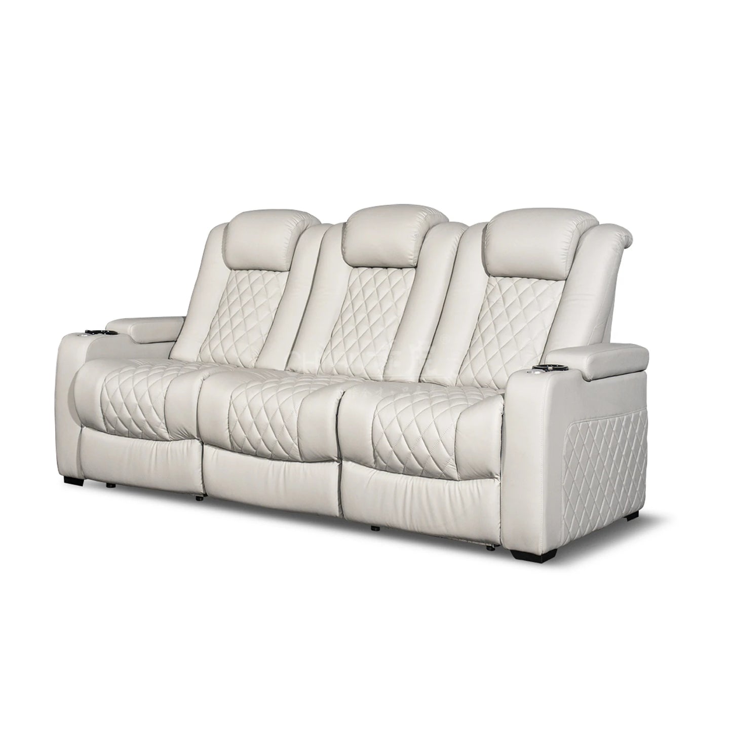 White Color 3seater Electric Cinema Sofa Home Theater Furniture Cinema Interior Home Theater Laydown Table Recliner Sofa Chair