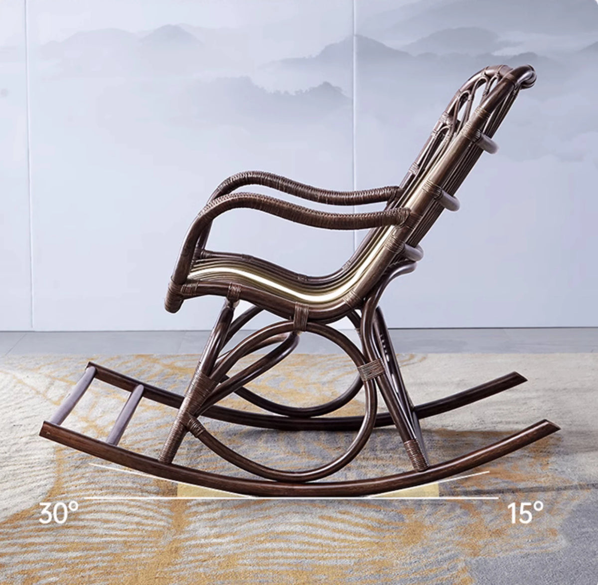 Modern Rattan Swing Chair Multi-Scene Recliner Living Room Balcony Lazy Sofa Vacation Rental Portable Leisure Seat