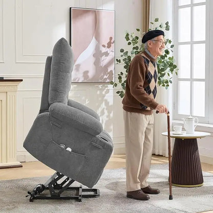 Power Lift Recliner Chair for Elderly - Electric Massage & Heat Recliner with 45° Assist Stand, Living Room Sofa for Small Space