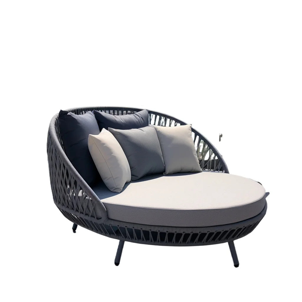 Modern style popular sun bed pool bed mesh lounge chair lounge chair rope sun bed outdoor furniture