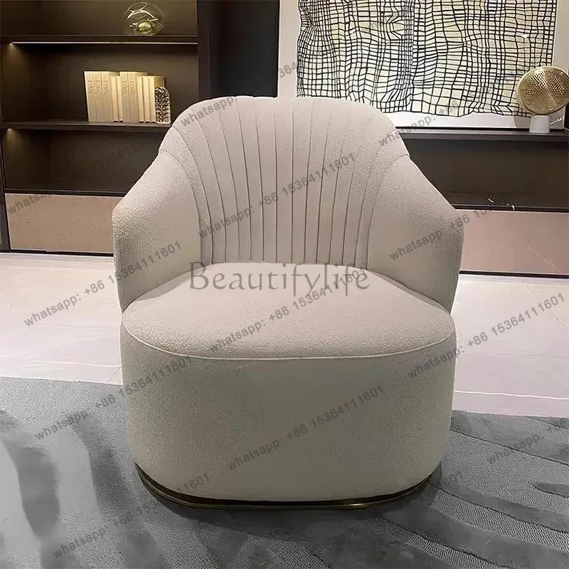 Asmt52 Italian light luxury design single sofa chair modern villa living room home fabric leisure chair