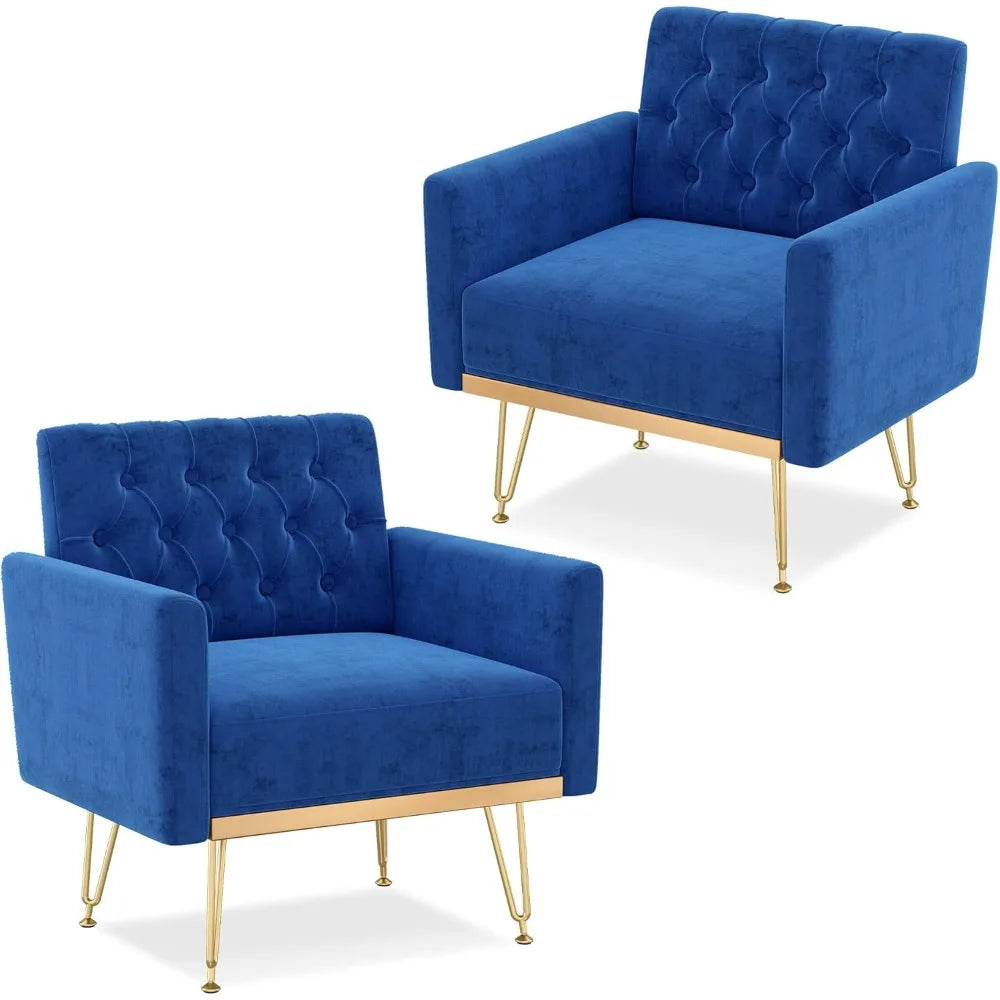 Accent Chair for Living Room, Comfy Oversized Velvet Upholstered Arm Chairs, Mid Century Modern Reading Single Sofa Side Chair