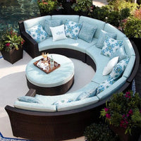 Living Room Combination Garden Sofas Courtyard Simple Lawn Coffee Table Garden Backrest Pe Rattan Furniture Sofá Jardín MHHYSF