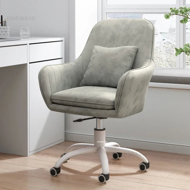 Modern Backrest Computer Chair Nordic Home Office Chairs Lift Swivel Armchair Soft Cushion Game Chair Creative Office Furniture
