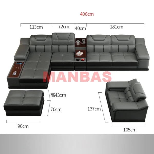 Genuine Leather Sofa Cama Leather Couch Big Sofas Sleeper Sofa Set Living Room Furniture Sofas Modernos Para Sala Sectional Sofa