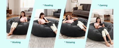 Bean Bag Chair for Adults,6FT Oversize Floor Bean Bags Offers Ample Space for Adults,Memory Foam Giant Bean Bags,Lounger Versati