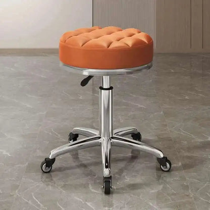 Barber Nail Salon Chair Swivel Wheels Rotating Salon Hair Stylist Barbershop Equipment Furniture Professional Rolling Silla