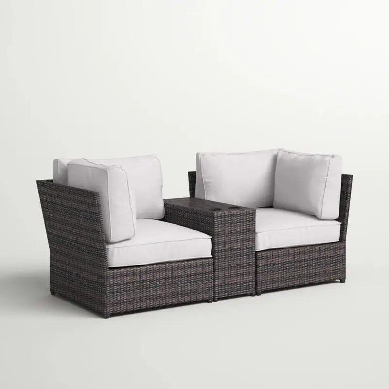 Outdoor Wicker Loveseat with Cushions – No Assembly Needed, Ready to Use for Comfort and Style