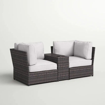 Outdoor Wicker Loveseat with Cushions – No Assembly Needed, Ready to Use for Comfort and Style