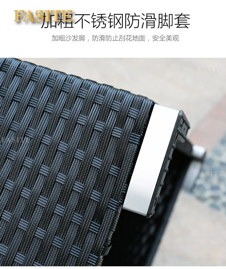 Outdoor round rattan sofa combination garden courtyard