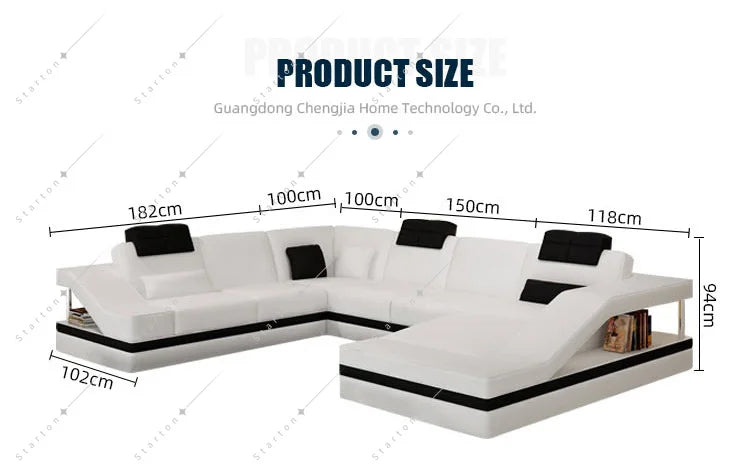 Modern Luxury Black Eco-pure Leather Italian Recliner Sofa Set Furniture Modular Sofa in Leather