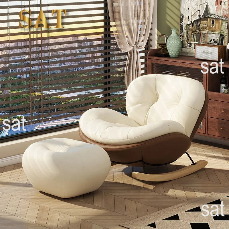 */-* Modern Eggshell Design Adult Recliner Chair Single Leisure Sofa Chair For Living Room Balcony