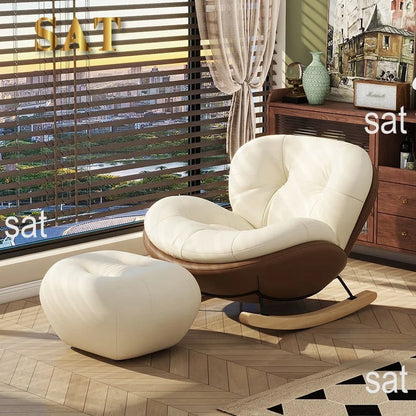 */-* Modern Eggshell Design Adult Recliner Chair Single Leisure Sofa Chair For Living Room Balcony