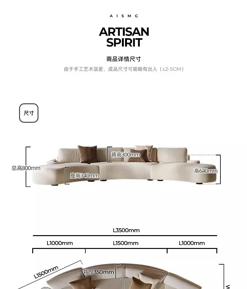 Italian minimalist special-shaped curved fabric sofa villa club small apartment living room home simple designer SOFA