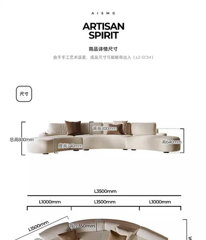 Italian minimalist special-shaped curved fabric sofa villa club small apartment living room home simple designer SOFA