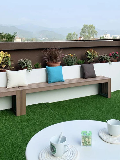 Table et chaise d'extérieur en bois et plastique, balcon de Style nordique pour cour de loisirs